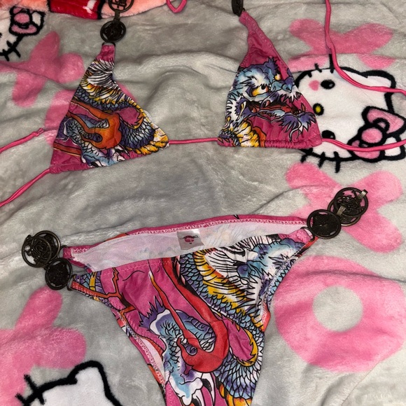 Ed Hardy Pink and Multicolor Bikini - Picture 1 of 3